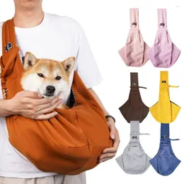 Hundbilsäte täcker justerbar sele bärare med ficksäkerhetskrok Handsfree Pet Bag Breattable Crossbody Outdoor Travel Portable