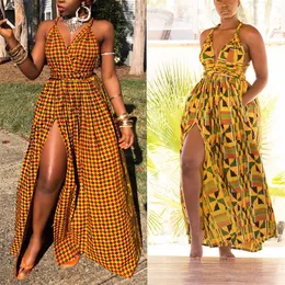 Afrykańskie sukienki dla kobiet 2020 moda długa maxi sukienka kwiatowa bazin bazin vestidos dashiki impreza afrykańska szat Africaine3415