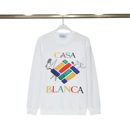 Casablancas Mens Graphic Hoodies Designer Masao San Print Sweatshirts Womens Loose Silk Casablacnca Long Sleeves Clothing Street t Shirt Wsq6