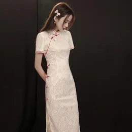 Ubranie etniczne chińskie lato tradycyjny sukienka cheongsam prosta styl kobiety dziewczęca młode eleganckie retro bodycon ulepszone długie qipa317J