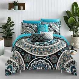Chic Home Schwarzes 10-teiliges Bett-in-einer-Taschen-Bettdecken-Set mit Laken, King-Size-Bett