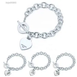 New Heart-shaped Bracelet S925 Sterling Silver 1 Womens Tf Style Buckle Rose Bright Love G2205102222