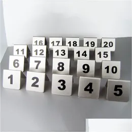 Other Bar Products Wholesale Number 1-100 Stainless Steel Table Numbers Cards Metal Signage Sign Card Restaurant El Cafe Tools Dbc D Dh2Uh