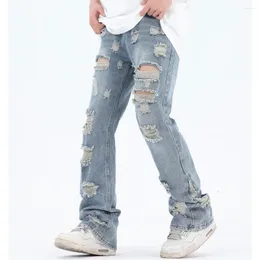Jeans pour hommes trou déchiré Baggy lavé Y2K pantalons décontractés pour hommes et femmes pantalons en Denim surdimensionnés droits lâches Cargos en détresse
