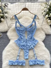 اللباس Singreiny Women Erotic Sexy Lace Rompers بلا أكمام عارية الذراعين رفيعة القصيرة.