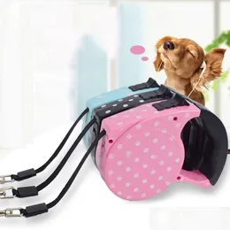 Guinzagli per collari per cani Guinzagli per animali domestici portatili Durevole 5 metri Matic Retrattile Cavi per funi di trazione Walking Running Lead Accessorio Drop Del Dhqws