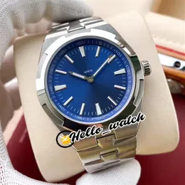Novo Overseas 2000V 120G-B122 2000V Relógio masculino automático com mostrador azul sem data Pulseira de aço inoxidável Relógios masculinos de alta qualidade Hell281H