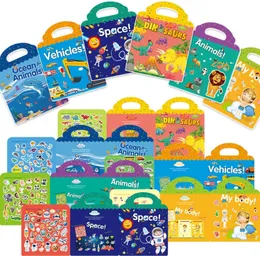 Adesivi giocattolo per bambini Libro adesivo riutilizzabile Scenari multipli Cartone animato Puzzle fai da te Cognizione educativa Giocattoli di apprendimento per bambini Età 24 Regalo 230714