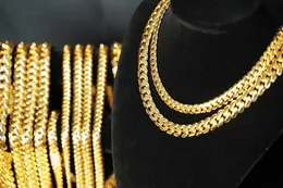 Подвесные ожерелья Оптовая колянка 18K золото золотая кубинская цепь.