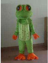 Costume professionale della mascotte della rana degli occhi grandi personalizzati rana verde del fumetto Vestiti del personaggio Festa di Halloween Vestito operato dal partito