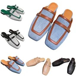نصف النعال أصلية مصمم جلدي أحذية معدنية منصة أحذية أحذية باووتو كعب شقة الأحذية الشاطئية الصيفية
