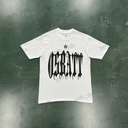 Men's T-Shirts OSBATT Men's T-shirt White Print Men Tops Pure Cotton Hip Hop Street Wear Black Summer Clothing T230714