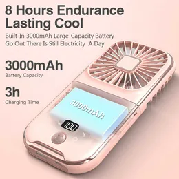 معجبي Electric Fan Mini Digital Display Hanging Neck Fan محمولة USB قابلة للشحن 4 سرعات كتم الصوت الشخصي مروحة الخصر مقطع مروحة الصيف مبرد الهواء