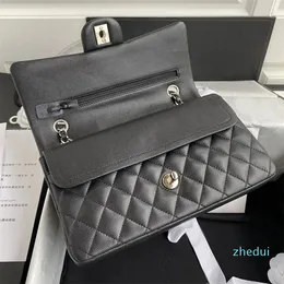 2023-TOP qualità Famosa borsa di lusso Borse firmate Borsa classica con patta a catena Misura media 25,5 cm Messenger monospalla Ascellare Reticolo quadrato Donna