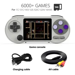 Jogadores de jogos portáteis SF2000 Retro Handheld Game Console Player 3 Polegada Mini console de jogos portátil Built-in 6000 jogos Video Games Suporte Saída AV 230715