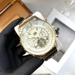 Men Watches 5-pin Flywheel Automatic Mechanical Watch 45mm Round Bezel Fashion Business Wristwatches Montre De Luxe220r