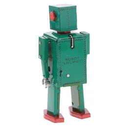 RC Robot Retro Wind Up Mechanical Robot MS397 Clockwork Tin Toy For Adult Collection 230714