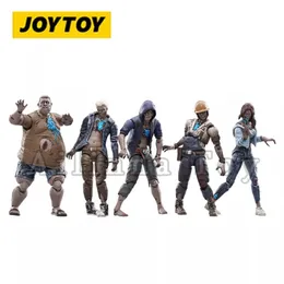 Figuras militares JOYTOY 1/18 Action Figure 5PCS/SET Life After Infected Person Zombie Anime Collection Military Model 230714