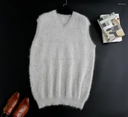 남자 스웨터 소매 소매 소매 앙골라 밍크 캐시미어 니트 스웨터 무료 배달. S1885