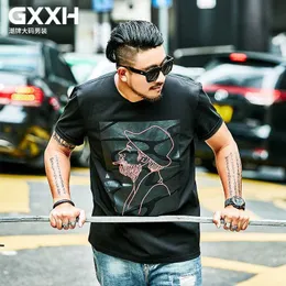 T-shirty męskie Gxxh Summer Big Tall's Fall Sleved T-shirt plus size gruby facet Zagimny palenie palenia Koszulka 7xl 6xl 5xl 4xl 2xl L230715