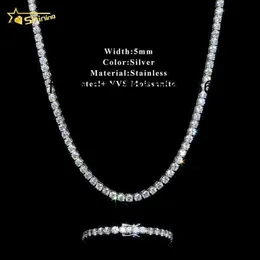 Biżuteria Naszyjniki Wisiora fabryczna cena lodowa 2 mm 3 mm 4 mm 5 mm 5mm 6,5 mm VVS 925 Srebrny łańcuch tenisowy moissanite Bransoletka dla kobiet