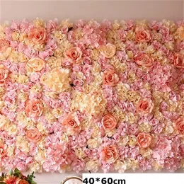 4060 cm Fiori artificiali Mat Silk Rose Hybrid Wedding Flower Wall Artificiale Rose Peony Flower Wall Panels Decorazione di nozze T20292M