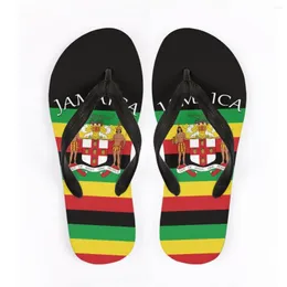 Hausschuhe S Jamaica National Emblem Cartoon Flip Flops Mode Sandalen Badezimmer Dusche Schuhe mit weichen Sohlen Outdoor Indoor