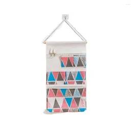Storage Boxes Hanging Bags Door Closet Organizer Holder Cotton Linen Living Room Multifunction Sorting Pouch Colorful Triangular