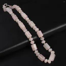 Girocollo collana di cristallo di pietra naturale quarzo rosa allentato collana di girocolli di alta qualità per regali di gioielli di moda da donna