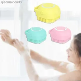 Massage Back Scrub Showers Bubble Non-toxic Brushes Bath Brush With Hook Soft Silicone Baby Showers Cleaning Mud Dirt Remover L230704