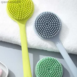 多機能シリコンブラシボディバスシャワーブラシバックマッサージexfoliationWisp Body Scrub Brush Long Handle両面L230704