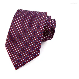 Bow Ties Fashion Silk Mens Neck Tie 8cm Necktie أنماط نقاط طويلة منقوشة سميكة لحفل الزفاف Cravate Homme Yuw06