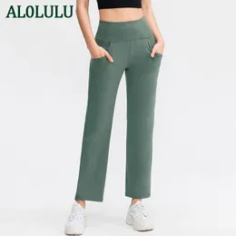 AL0LULU Lose Yogahose Damen High Waist Fitness Trainingshose Laufsporthose