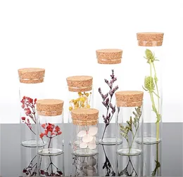 5 ml 10 ml 12 ml mini fiale di vetro vasetti in flaconi in vitro con tappo di sughero provetta di vetro trasparente vasetti di vetro 100 pezzi JL1581