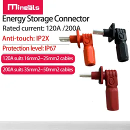 Batterien, Batterie-Energiespeicher-Anschluss, 120 A, 200 A, Schnellsteckklemme, schwer entflammbar, wasserdicht, IP67, einadriger Winkel-Stromanschluss, 230715