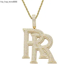 Ciondolo in argento 925 Personalizzato Vvs Lettera Nome Personalità Gioielli Hip Hop Collana con diamanti Street Rapper Uomo Donna