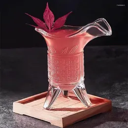 Vinglas på 120 ml snidat stativglas vintage kinesisk stil kejsare vinglas antik cocktail kopp kung whisky konjak snifter s