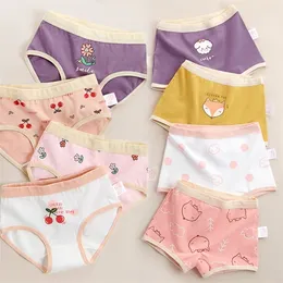 Majtki dla dzieci bawełna bawełniana bieliznę Dzieci Briefy Cherry Cartoon krótki 4pcs Lot 230714