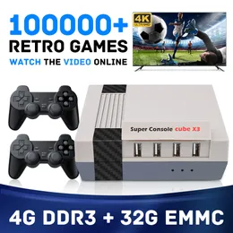 Controladores de jogo Joysticks KinHank 4K HD Retro Consoles de videogame Super Console X CUBE X3 Mini TV portátil Game Box 100000 Jogos para PS1PSPSNES 5G WIFI 230714