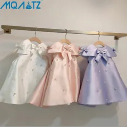 فساتين الفتاة Mqatz Summer Dress 1 year Kids Tutu Bow Born Born Princess Vestido Toddler Birthday Children Birdism Girl Girls 230714