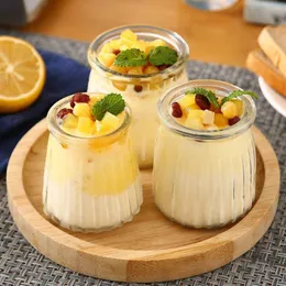Garrafas de armazenamento Mini pote de vidro para pudim de iogurte com tampa Molde para assar geléia de leite Recipiente para alimentos 100ML/150ML/200ML Wish 1PC