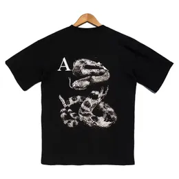 men tshirts designer clothes t shirt Banner bear print alphabet graffiti graphic tee t-shirt dropped shoulder sleeves shirts oversized fit Breathable snake