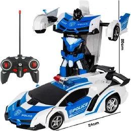 RC Robot 1 18 RC Deformerad bil 2 i 1 fjärrkontroll Robot Transformation Robot Model Remote Control Car Battle Toy Gift Boy Birthday Toy 230714