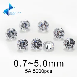 تغطية 5000pcs 5A CZ Stone 0.75.0mm سعر المصنع جولة Hine Cut White Color Loose Zirconia wholesale manthetic الأحجار الكريمة