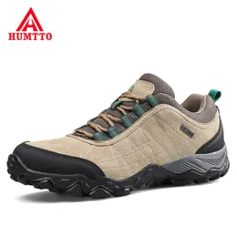 Dress Shoes Humtto Arrival Leather Hiking Shoes Wearresistant Outdoor Sport Men Shoes LaceUp Mens Climbing Trekking Hunting Sneakers 230714