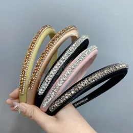 Copricapo alla moda per donna Fascia per capelli con strass brillante pieno Accessori per capelli con fascia barocca laterale stretta