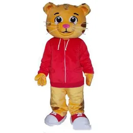 2018 Factory Cute Daniel The Tiger Red Jacket Cartoon Charakter Mascot Costume Fancy Dress2240