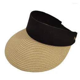 Wide Brim Hats MAXSITI U Summer VISOR-Visor Cap Straw Hat For Women Fashionable Beach Sunscreen Sun Casual Sombreros De Mujer