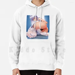 Herren Hoodies Anime Girl-White Stockings Hoodie Langarm Mädchen Hentai Ecchi Loli Kawaii Lewd Ahego Oppai Sexy