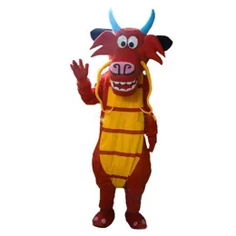 Fantasia de mascote de dragão Mushu de fábrica com desconto 2020 para fantasia de mascote de dragão Alfalfa Traje de personagem dragão Shipp2608